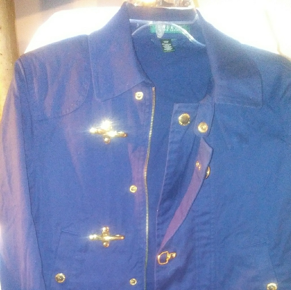 Rich navy med weight polo jacket